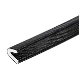 fowong V Shape Weather Stripping Black, 1/2 Inch Wide X 19 Feet Long, Adhesive Weather Strip Door Fr