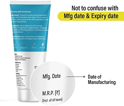 Azani Active Care Anti Chafing Men's Ball Deodorant| Ballguard, Counters Sweat, Odor, Flakes, Redness and Irritation|Niacinamide & Hyaluronic Acid| 50 gm, 1 Pack