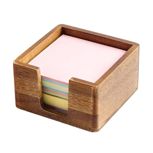 Générique Cube Mémo Bois Bloc-note, 9,5 X 9,5 Cm Distributeur De Bloc-Notes Organisateur De Bureau Décoratif – Pour Maison École Classe Université Dortoir Enseignants Étudiants Bureau À Domicile