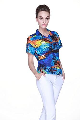 Image of Hawaii Hangover Family Matching Hawaiian Clothes, Sunset Blue | Family matching Hawaiian outfits, Sunset Blue, lightweight rayon, machine washable, tropical print, luaus, cruises