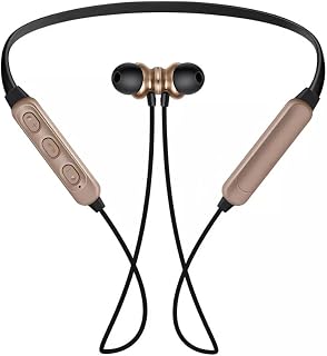 AMERTEER Bluetooth Neckband Earphones, Wireless Headphones with Microphone, Magnetic In-Ear Earbuds, Deep Bass Stereo Sound, Noise Isolation,Sports Headset for Running Compatible with Android & iPhone