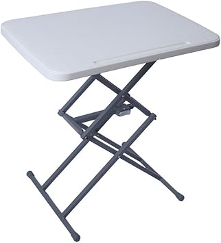 Standing Desk, Tabletop, Elevating Desk, Small, Lightweight, Adjustable Height, Folding Storage, No Assembly Required, Elevation Type White, Pen Slot Included