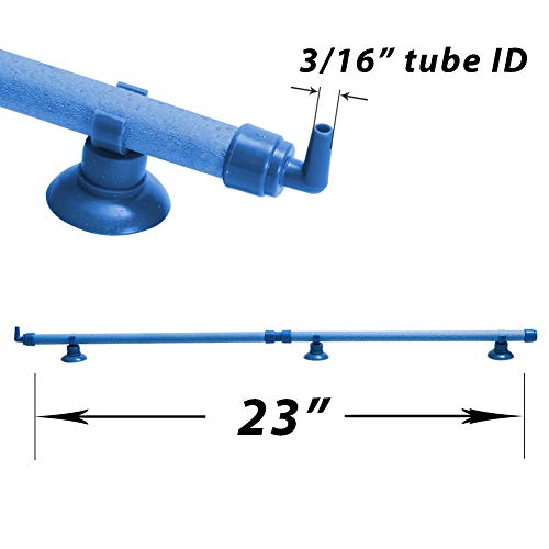 Quickun Aquarium Air Stone Bubble Wall Tube Oxygen Diffuser Bar Decor Accessory for Fish Tank 23 Inch Length,1PCS