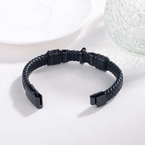 Pulsera de Cremación con Cuero y Acero Inoxidable miniatura 6