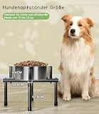 EKNITEY Erhöhter Verstellbarer Hundenapf Ständer - Metall Hunde Fressnapf Ständer für Mittelgroße & Kleine Hunde, Breitenverstellbar rutschfest Hundenapf Ständer, Schale Nicht enthalten