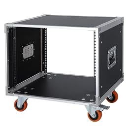 WikrOck AV Gear Rack 8U Home Audio & Video Stage Stereo Equipment Storage Cabinet Stand On Wheels - 8U 19in Server IT Network Data Devices Storage Rack Cabinet - SC01-8U