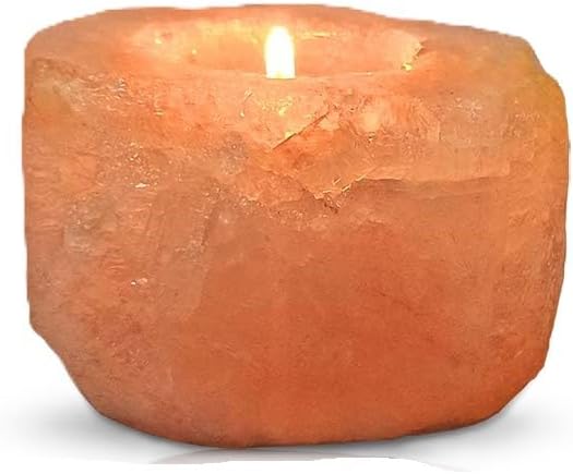Frienemy Presents Natural Himalayan Rock Salt Lamp Tea Light Candle Holder for Gifting Option Salt Lamp 750 Grams Approx (Color Orange) #Frienemy-0420