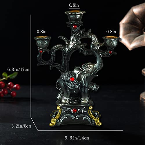 Vonsya Elephant Candlestick Holders Taper Candle Holders, Candle Stick Holders Set, Gold & Black Brass Candlestick Holders Set Table Decorative Modern Candle Holders For Tapered Candles (3 Arms) #TOP2