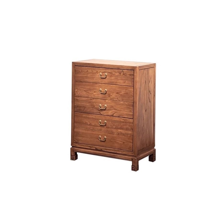 MIROOOO Mesita de Noche Chinese Style Bedroom Bedside Table Five Drawers Wooden Chest of Drawers Living Room Drawer Cabinet Storage Cabinet Mesas Auxiliares Mesita de Noche para Dormitorio