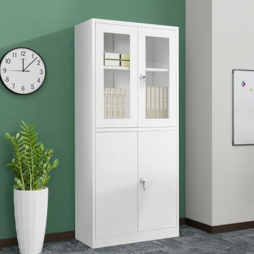 スチール書庫 可動棚 両開き書庫 書類保管庫 高さ180cm 保管庫