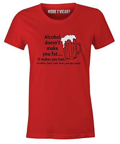 T-shirt rouge femme à manches courtes avec slogan pour taille M