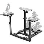 Dardoo Flugsimulator-Ständer passend für Thrustmaster Hotas Warthog, für Logitech G25 G27 G29 G920, verstellbarer Lenkradständer, Lenkrad Pedale Gashebel und Joystick nicht im Lieferumfang enthalten