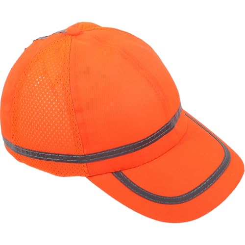 Casco de seguridad naranja contra impactos y calor con agujeros laterales