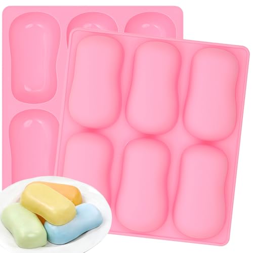 SJ Classic Soap Mold Set, 2-Pack 6-Cavity Silicone Soap Molds