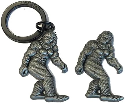 Sasquatch, Yeti, Bigfoot - Sculpted Pewter Magnet & Keychain DUAL PACK For Bigfoot Lovers, Bigfoot Magnet, Makes a Great Gift for Hiking, Camping, Outdoors Fans, Novelty Cryptid Decoration