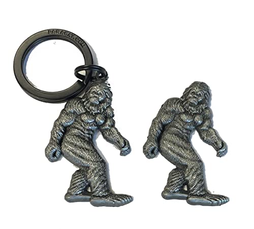 Sasquatch, Yeti, Bigfoot - Sculpted Pewter Magnet & Keychain Dual Pack For Bigfoot Lovers, Bigfoot Magnet, Makes A Great Gift For Hiking, Camping, Outdoors Fans, Novelty Cryptid Decoration #TOP21
