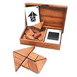 SPANNENDES KNOBELSPIEL FÜR ZWEI SPIELER: 7 verschiedene Holzspielsteine sind doppelt vorhanden. Außerhalb der Box müssen mit den 7 Spielsteinen Figuren nach Bildvorlage gelegt werden.