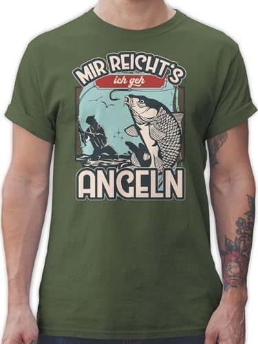 T-Shirt Herren - Angler Geschenke & Zubehör - Mir reicht's ich GEH Angeln - S - Army Grün - angelshirts Angel gehe Shirt angelbekleidung Fischerei Tshirt angelshirt fischen für männer