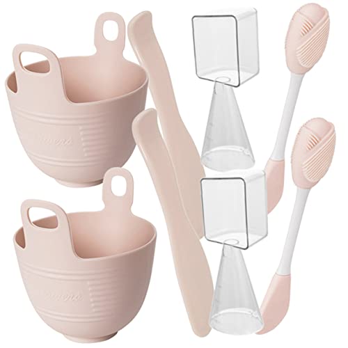 minkissy Silicone Face Mask Mixing Bowl Brush Set Diy Facial Mask Kit for Home Use