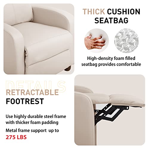 Recliner Chair For Living Room Lounge Chaise Wingback Single Sofa Modern Home Theater Seating #TOP4