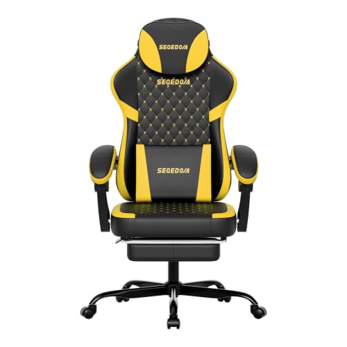 Segedom Massage Gaming Chair with Footrest