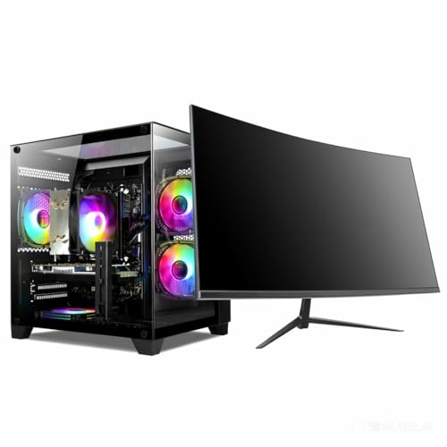 WIWB Ryzen 7 5700X RTX 5060 Gaming PC, 16GB DDR4, 1TB NVMe, 27-Inch Monitor