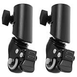POPETPOP 2pcs Swivel Caster Wheels for Speaker Stand 35mm Tube Compatible Metal Replacement Castor Wheels with...