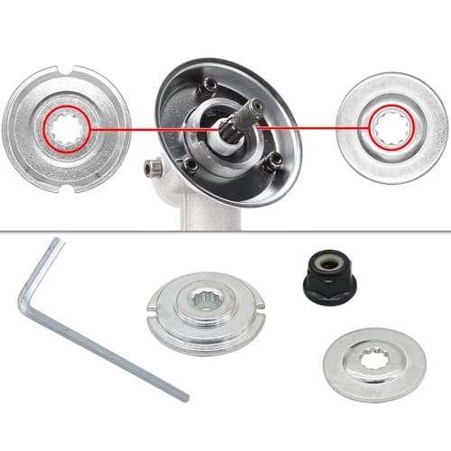 10PCS Brush Cutter Blade Adapter kit, Trimmer Attachments for String Trimmers Brush Cutter, with Universal Adapter Kit, Premium Stainless Steel Trimmer Head Compatible with Cutter, Weed Eater - Thumbnail 3