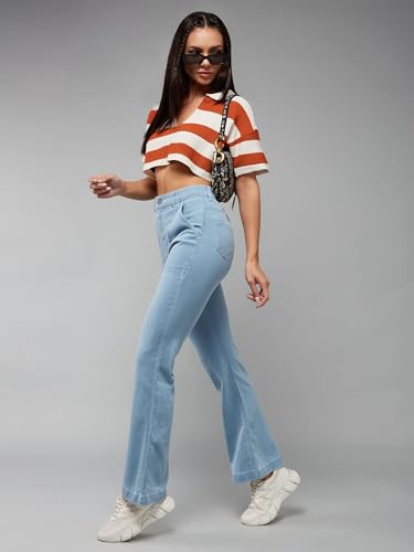 Image of Dolce Crudo Boot Cut High Rise Cropped Jeans for Women