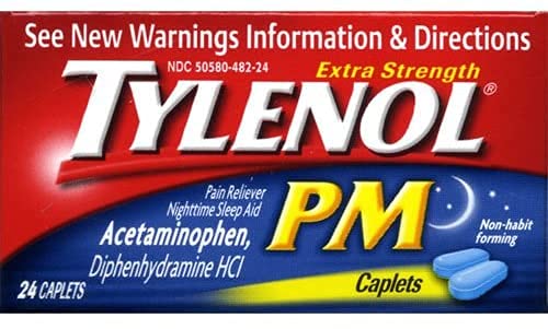 Tylenol PM Extra Strength Pain Reliever Nighttime Sleep Aid 24 Caplets, 1 Count - Headache/Pain Relief