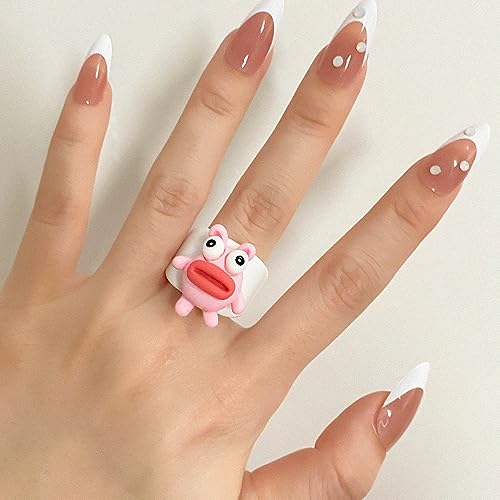 Syrisora Anéis de articulação infantil com estampa de animal com abertura colorida e moderna de resi