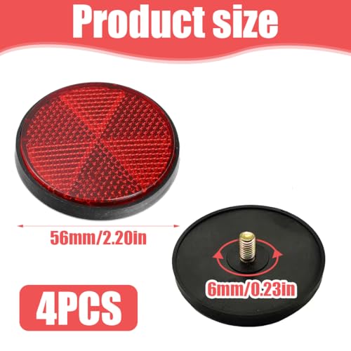 SGERUFZ 4 x Anhänger Rund Katzenauge Reflektor, Rückstrahler Katzenauge Reflektor, Schraube Befestigung Katzenauge Reflektor, Für Anhänger Wohnwagen Lkw Traktor