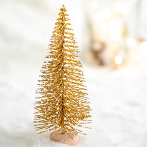 Árbol de Navidad Dorado Housoutil en Madera y Sisal Creativo 7