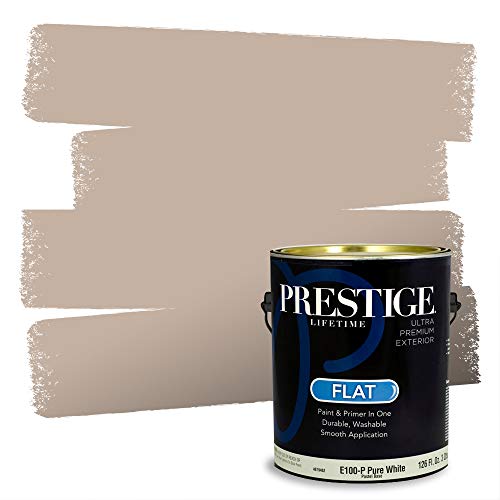 PRESTIGE Paints Exterior Paint and Primer In One, 1-Gallon, Flat, Comparable Match of Sherwin Williams* Sand Dune*