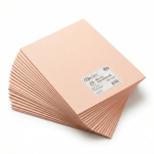 Paper Accents Heavy Cardstock Paper 8.5 x 11 Inch Muslin Pink Sand, 73 lb Acid Free Archival Textured Cardstock for Scrapbooking, Card Making and Stamping, 25 Pack