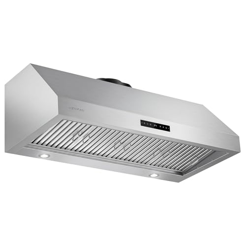 VENFAN 48 inch Under Cabinet Range Hood, 1500 CFM Commercial Kitchen Hood, Stainless Steel, Gesture & Touch Control, Delay Shut-Off, Memory Function, ETL Listed, 5-Year Warranty