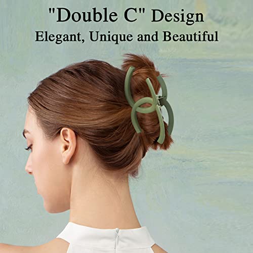4 Pack Medium Large Hair Claw Clips For Women & Girls, Unique Claw Clips For Thin Hair For 3.5 Inch, Non-Slip Matte Hair Jaw Clips For Hair, Strong Hold Jumbo Claw Clips For Long Hair(Neutral) #TOP1