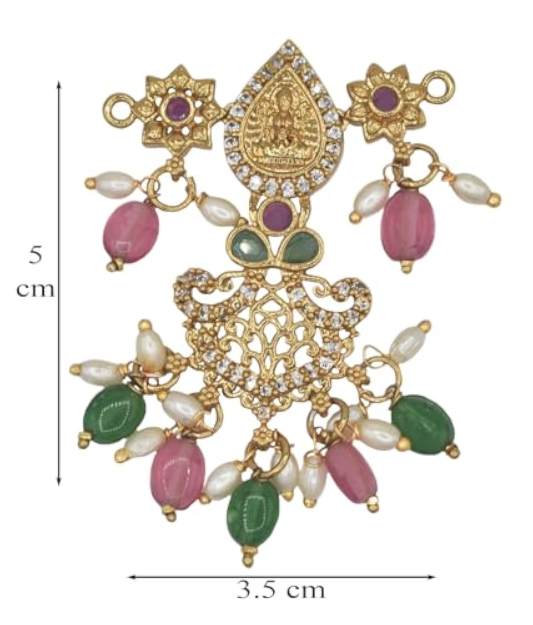 Gold Plated Mat Laxmi Pendant, GVG Design
