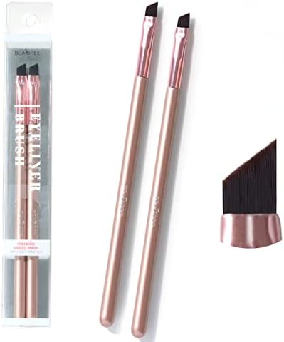 Eyeliner Brushes Fine Angled, Ultra Thin Slanted Flat Angle Eyeliner Makeup Brushes Set, Precision Gel Eye Liner Makeup Brush Cruelty Free Synthetic Bristles, Smooth Liquid Eyeliner Brush Makeup Brushes 2 Pack