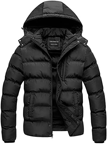 CREATMO US Men's Puffer Jacket Waterproof Winter Parka jacket Warm Thicken Ski Coat