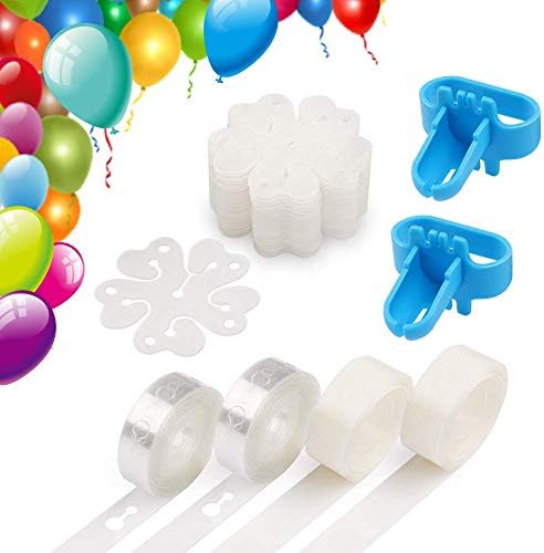 Coogam Balloon Decorating Strip Kit for Arch Garland 32Ft Balloon Tape Strip, 2 Pcs Tying Tool, 200 Dot Glue, 20 Ballon Flower Clip for Party Wedding Birthday Xmas Baby Shower DIY (Upgrad Version)