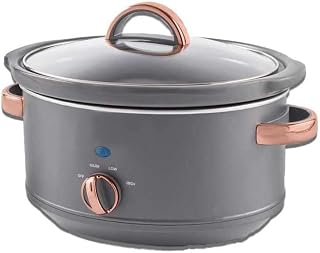 GBS 3.5 Litre Slow Cooker Removable Ceramic Pot Swan Slow Cooker 3.5l With 3 Temperature Setting Non-Slip Feet Tempered Glass Lid Portable Multi-Cooker For Different Types Of Dishes Easily Cleanable