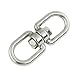 Marine Mooring 1/4" Eye to Eye Swivel 304 Stainless Steel Silver Tone