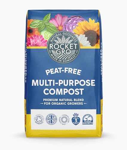 Image of RocketGro - Multi-Purpose Compost Peat-Free - 50L - Organic with Dual-Source Feed for Healthier Plants - Ideal for Pots, Beds, Containers, and Fruit Trees - Feed for 3 months