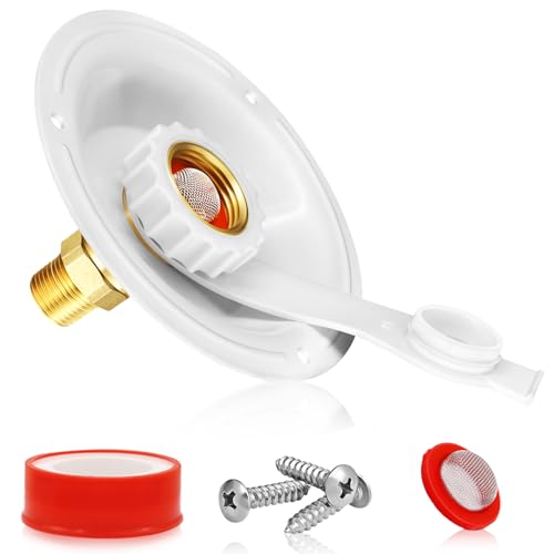 Image of RV Water Inlet Replacement with Check Valve, 3 /4 inch NH to 1 /2 inch NPT | Lead-Free Brass Body, Leakproof Check Valve, Corrosion Resistant, Easy Install, Fits RV Camper Marine Trailer