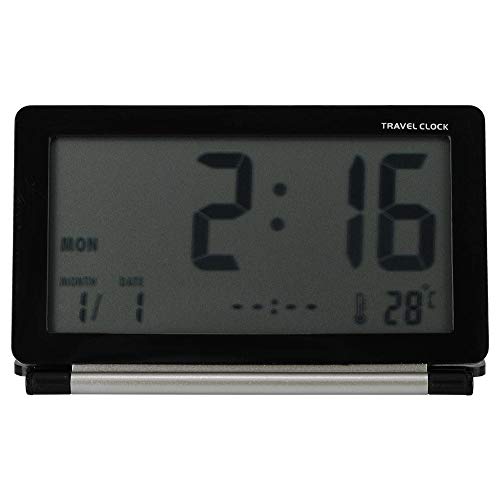 Garosa Alarm Clock Digital Portable Folding Temperature Calendar Snooze LED Display Travel Clock