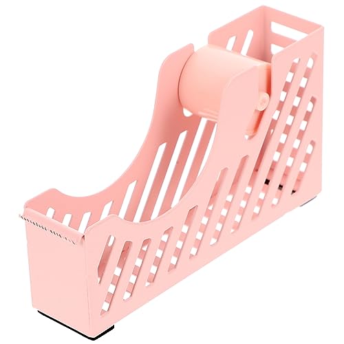 KALLORY soporte de cinta etiquetas tubo de subida cinta de embalaje Pararse retro organizador mesa escritorio base escritorio cortador de cinta titular de la cinta de la casa planchar rosa