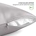 ALASKA BEAR Silk Pillowcase Queen Size for Hair and Skin Beauty Sleep 100 Percent Organic Pillow Slip Case with Random Color Scrunchie Gift Set (1 Pack, Grey)