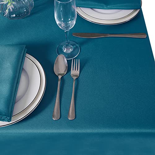 Cupuamon Square Tablecloth 52x52 inch Washable Polyester Fabric Table Cloth for Wedding Party Dining Banquet Decoration（52x52,Caribbean Blue） by Cupuamon - Image 7