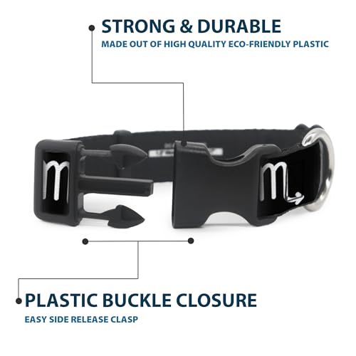 Collar Scorpio negro y blanco con clip Buckle Down ajustable 1/2" 5